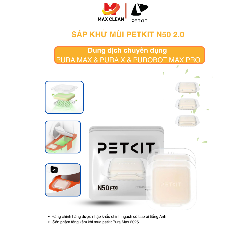 Sáp khử mùi cho máy vệ sinh mèo PETKIT N50 2.0 – Giảm mùi hiệu quả, dễ thay thế, tương thích Pura Ma