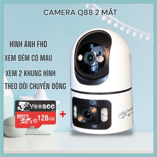  Camera Yoosee 2 Mắt Trong Nhà Q86 Xem 2 Khung Hình Xoay 360 Độ Xem Đêm Có Màu Đàm Thoại 2 Chiều 