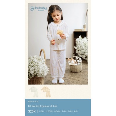 Bộ dài tay Pyjamas Bubaby cho bé từ 6 tháng đến lớn