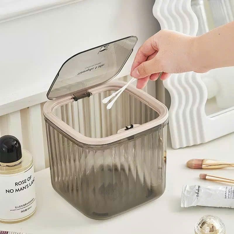 Thùng Đựng Rác Văn Phòng ENODA HOME, Thùng Rác Mini Để Bàn Kiểu Dáng Vân Sọc Trong Suốt TR050 | BigBuy360 - bigbuy360.vn