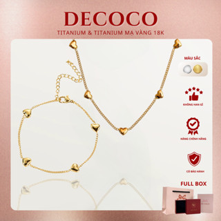  Bộ trang sức titan vòng cổ vòng tay DeCoco Rachel  kèm Túi giấy + Hộp + Thiệp  DECOCO ACCESSORIES 