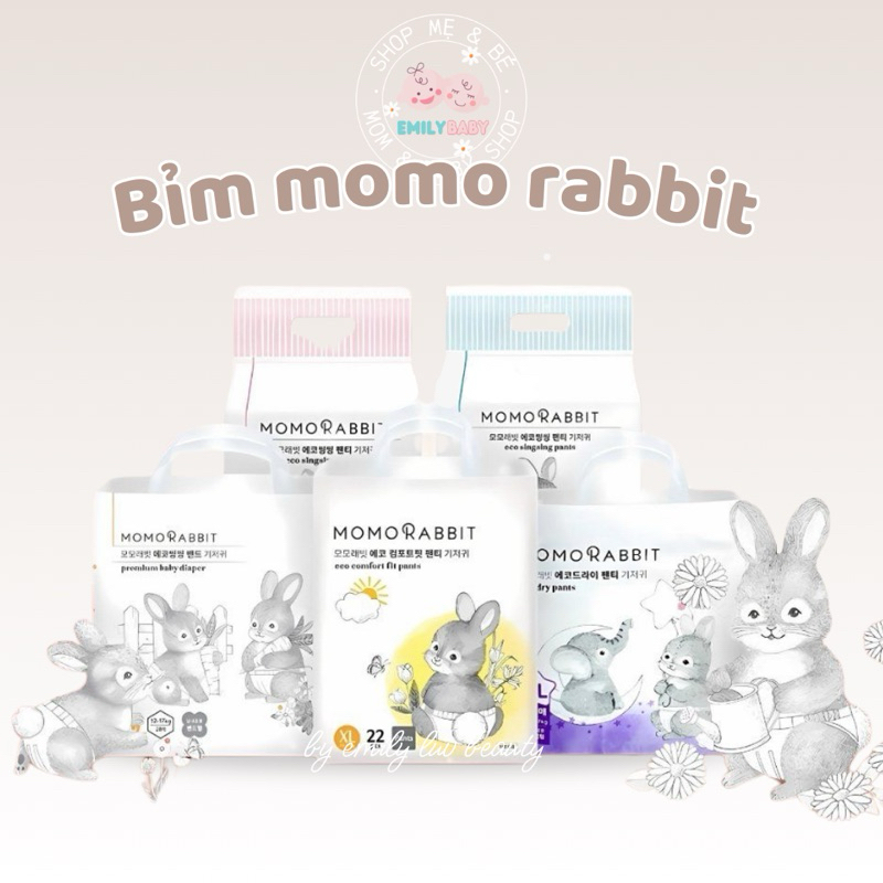 Tã Bỉm MOMO RABBIT Thỏ Hàn Quốc quần/dán đủ size