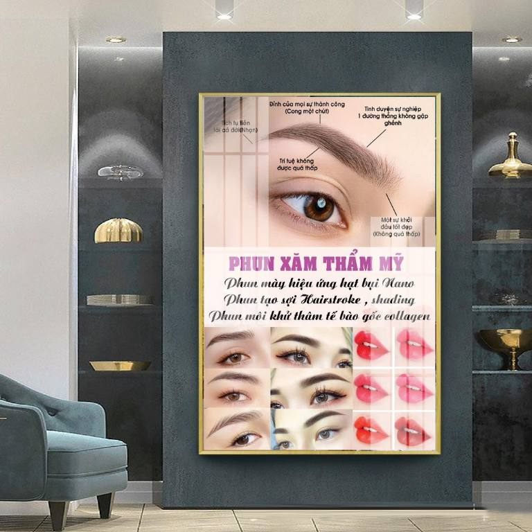 TỔNG HỢP CÁC MẪU PHUN XĂM HOT, Tranh phun xăm mày môi, thẩm mỹ dán tường (MIỄN PHÍ CHÈN TÊN LOGO )