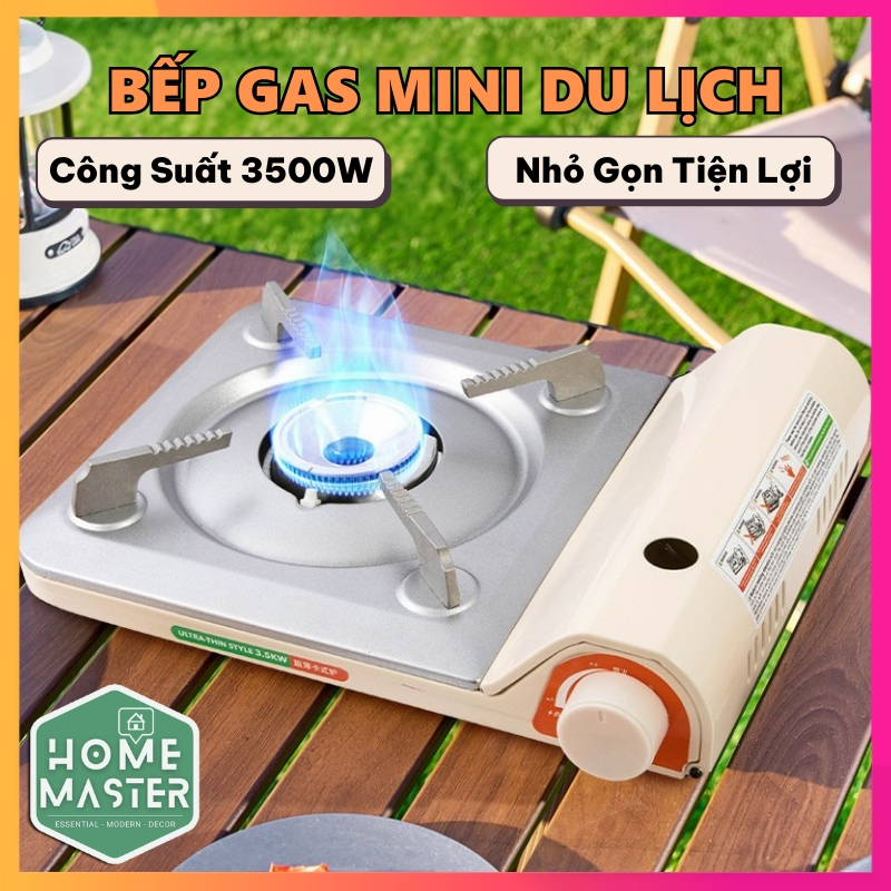 Bếp Ga Mini Du Lịch Công Suất 3500W Chất Liệu Thép Không Gỉ - Bếp Gas Mini Tích Hợp Van Bảo Vệ Tự Ng