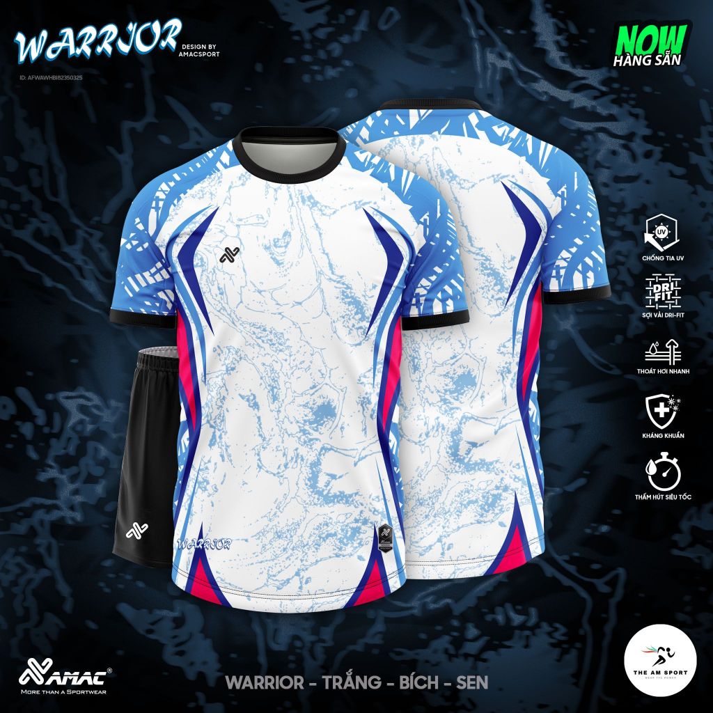 [In Tên & Số] Bộ Quần Áo Đá Bóng AMAC Warrior - Thoáng Mát, Thấm Hút Tốt | The AM Sport