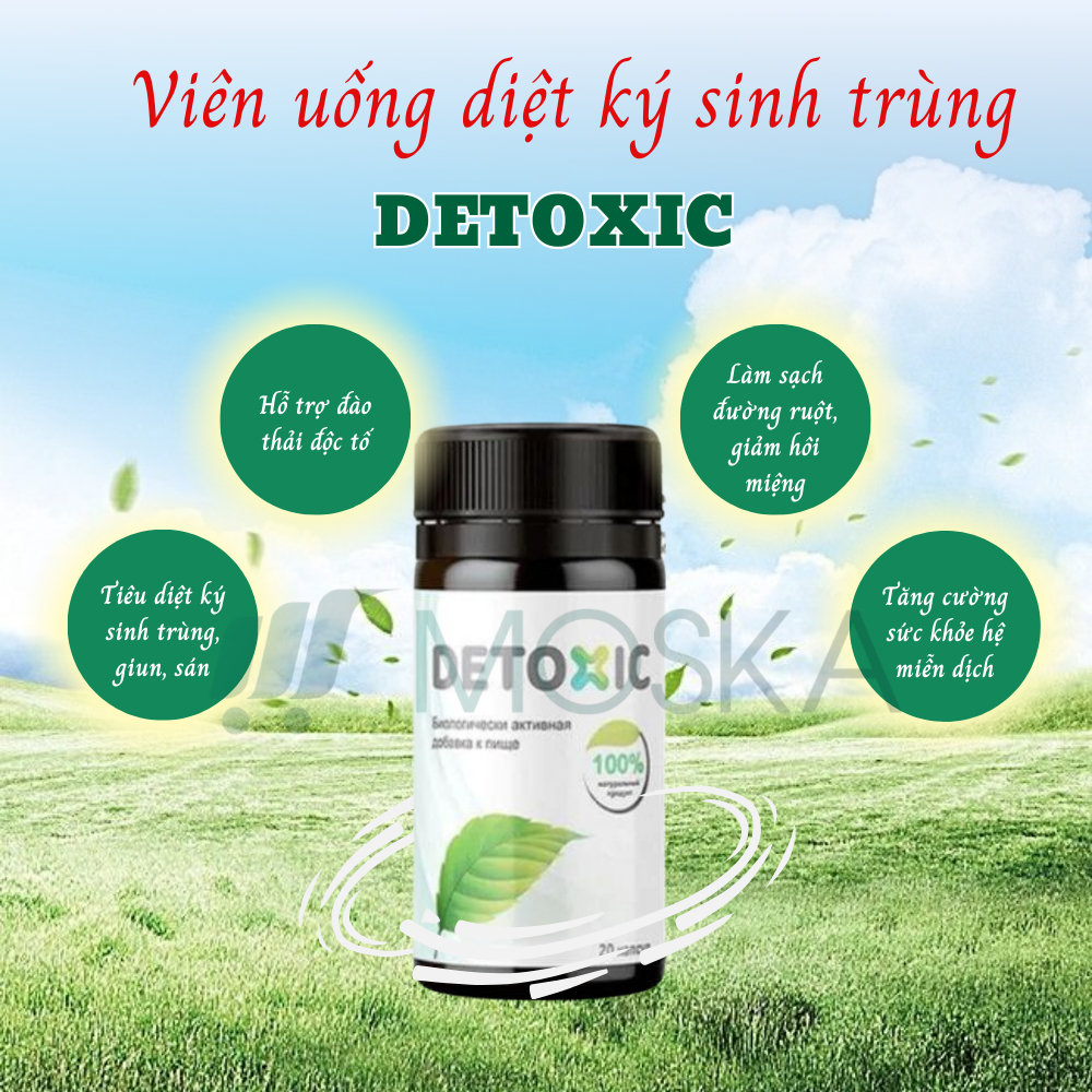 Viên Uống Detoxic Nga: Thảo Dược Giúp Diệt Ký Sinh Trùng, Loại Bỏ Giun Sán, Cải Thiện Hôi Miệng Thanh Lọc Cơ Thể | MOSKA