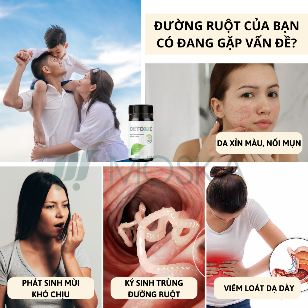 Viên Uống Detoxic Nga: Thảo Dược Giúp Diệt Ký Sinh Trùng, Loại Bỏ Giun Sán, Cải Thiện Hôi Miệng Thanh Lọc Cơ Thể | MOSKA