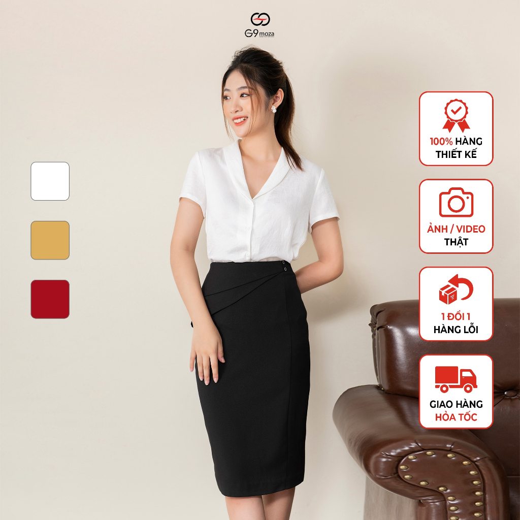 Áo sơ mi tay cộc 7987 G9moza, chất lụa hàn cao cấp mềm mịn