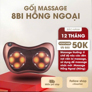 Gối Massage Hồng Ngoại 8 Bi 2 Chiều Cao Cấp - Máy, Gối Mát Xa Cổ Vai Gáy Chính Hãng Công Nghệ Nhật Bản - GMX4