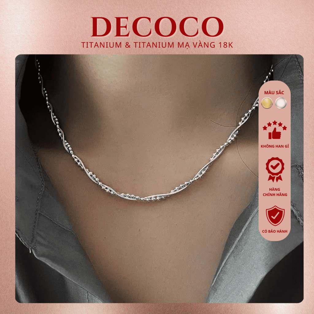 Dây chuyền nữ DECOCO ACC Melani layer 2 lớp xoắn DECOCO ACC ACCESSORIES