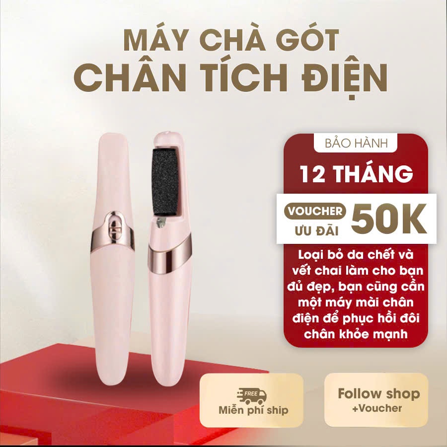 Máy Chà Gót Chân Tự Động, Tẩy Tế Bào Chết Tại Nhà Sạc Pin Tích Điện 2 Đầu Mài