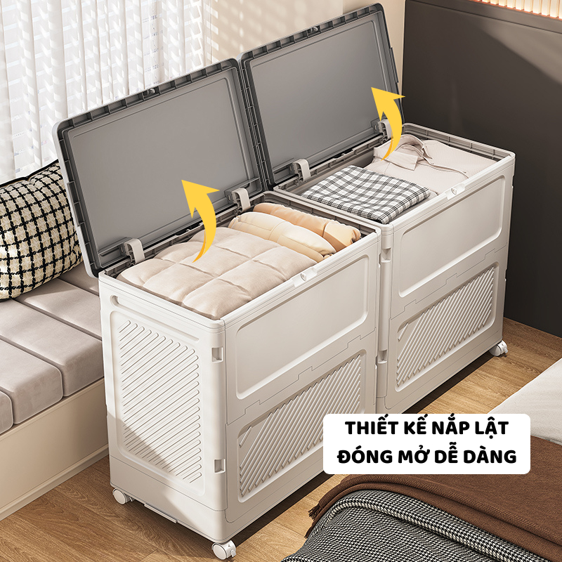 Hộp Đựng Quần Áo Gấp Gọn ENODA HOME, Thùng Nhựa Dung Tích Lớn Đựng Quần Áo, Có Bánh Xe Di Chuyển Thuận Tiện Q043 | BigBuy360 - bigbuy360.vn