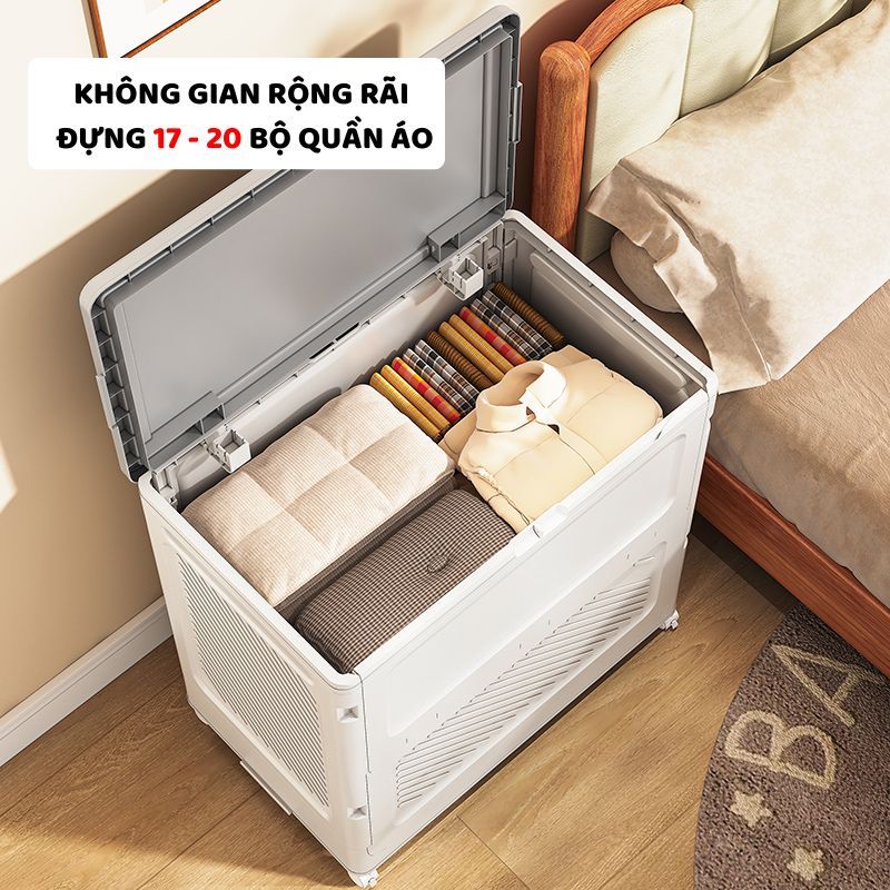 Hộp Đựng Quần Áo Gấp Gọn ENODA HOME, Thùng Nhựa Dung Tích Lớn Đựng Quần Áo, Có Bánh Xe Di Chuyển Thuận Tiện Q043 | BigBuy360 - bigbuy360.vn