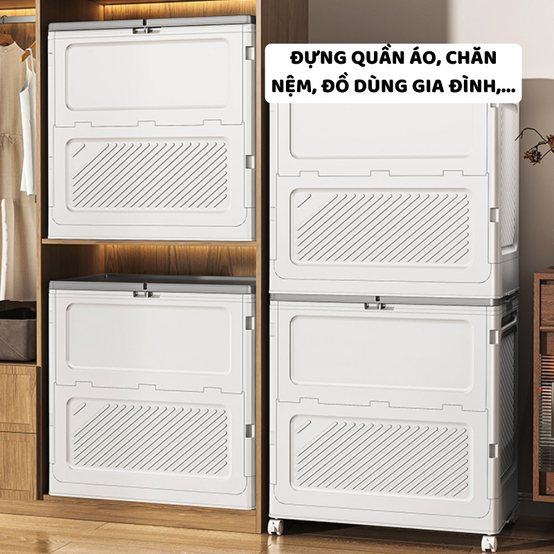 Hộp Đựng Quần Áo Gấp Gọn ENODA HOME, Thùng Nhựa Dung Tích Lớn Đựng Quần Áo, Có Bánh Xe Di Chuyển Thuận Tiện Q043 | BigBuy360 - bigbuy360.vn