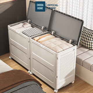 Hộp Đựng Quần Áo Gấp Gọn ENODA HOME, Thùng Nhựa Dung Tích Lớn Đựng Quần Áo, Có Bánh Xe Di Chuyển Thuận Tiện Q043
