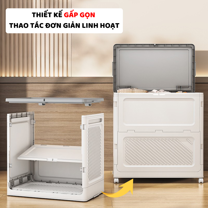 Hộp Đựng Quần Áo Gấp Gọn ENODA HOME, Thùng Nhựa Dung Tích Lớn Đựng Quần Áo, Có Bánh Xe Di Chuyển Thuận Tiện Q043 | BigBuy360 - bigbuy360.vn