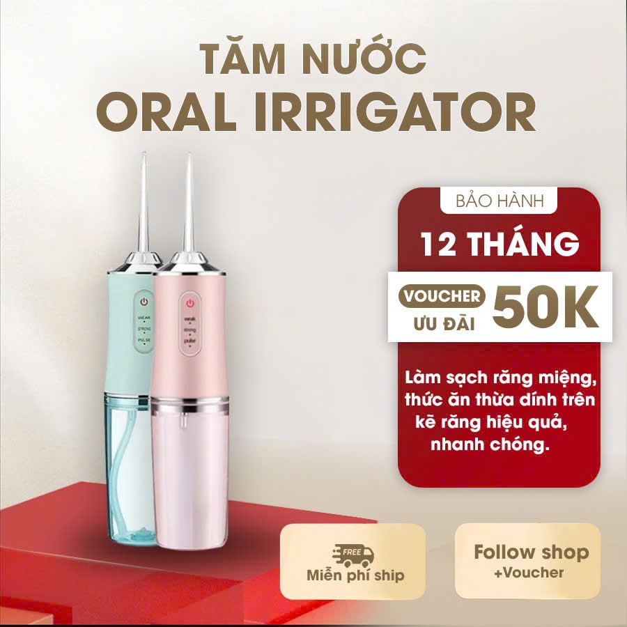 Máy Tăm Nước Cầm Tay Oral Irrigator - Tăm Nước Vệ Sinh Răng Miệng Hàng Chính Hãng