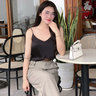 Áo 2 dây cao cấp, áo vải lụa latin cao cấp mặc kèm blazer, chất vải mềm mịn, không nhăn -THANHCLASSIC