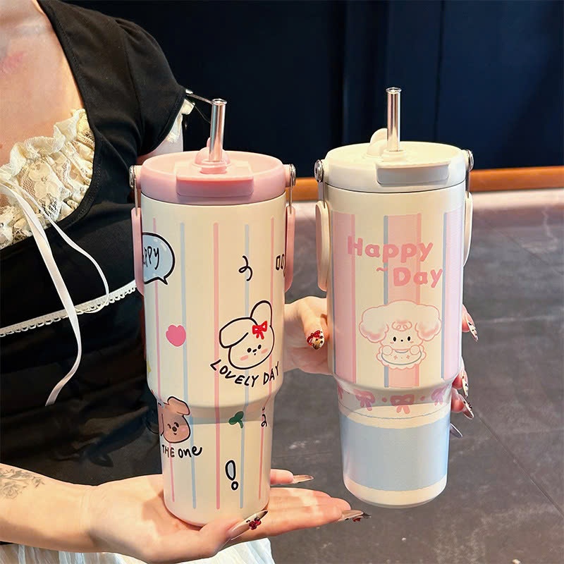 Ly Giữ Nhiệt Chubby Có Ống Hút, Bình Nước Giữ Nhiệt Nóng Lạnh 8-12H PINKCUPS 900ml Không Đổ Mồ Hôi Inox 316 - PC57 | BigBuy360 - bigbuy360.vn