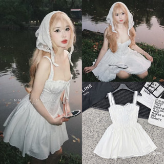 Váy hai dây ren Muse Dress - Váy trắng viền ren nàng thơ