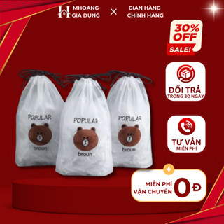 COMBO 500 Màng Bọc Thực Phẩm PE Hình Gấu Có Chun Bo Tái Sử Dụng Được Nhiều Lần