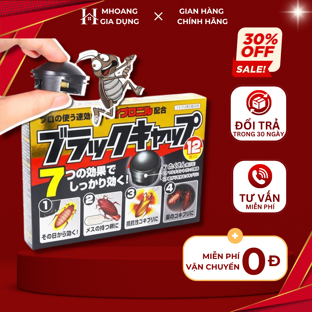 [CHÍNH HÃNG] Thuốc Diệt Gián Nhật Bản 1 hộp 12 Viên An Toàn Hiệu Quả, Viên Diệt Gián Và Côn Trùng Tận Gốc Tiện Dụng
