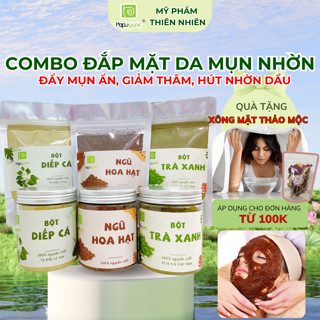 Combo Chuyên da mụn dầu nhờn Ngũ hoa hạt, Trà xanh, Diếp cá Hapuganic