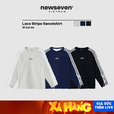 Áo Nỉ Dài Tay Sweater Phối Ren NEWSEVEN Lace Stripe Sweatshirt SW.410