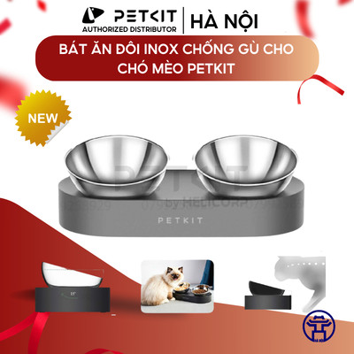 Bát Ăn Đôi, Chén Ăn Chống Gù Cho Chó Mèo PETKIT Nghiêng 15 Độ