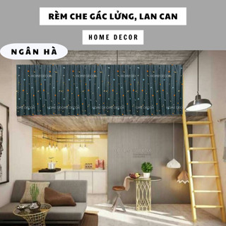 Rèm che gác lửng HOME DECOR  tạo không gian riêng tư kín đáo, vải poly mỏng nhẹ cản sáng 65%