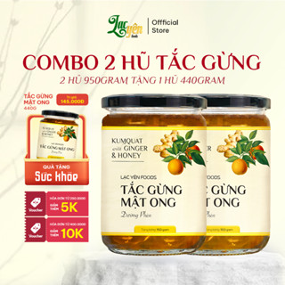 Combo 2 Hũ Tắc Gừng Mật Ong Đường Phèn To 950Gram/ Tặng 1 Hũ Tắc Gừng Mật Ong 440Gr