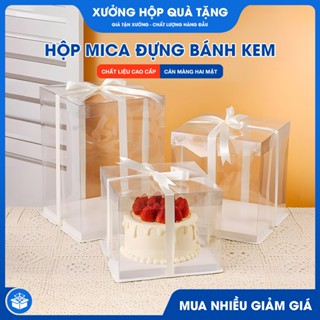 Combo 10 Hộp Mica Trong Suốt Đựng Quà, Hộp Mika Đựng Bánh Sinh Nhật, Bánh Kem, Gấu Bông (Ko Kèm Ruy Băng)