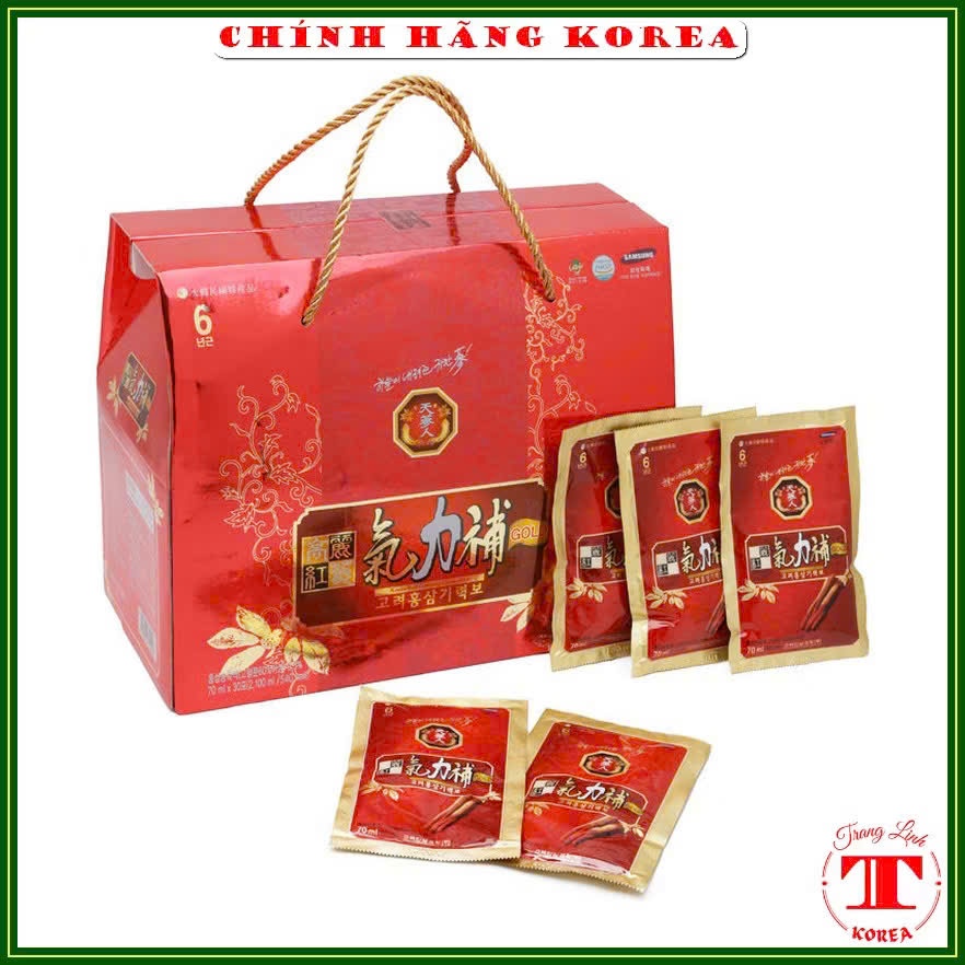 Nước hồng sâm hàn quốc Korean red ginseng drink hộp 30 gói x 70ml, tranglinh