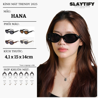 Kính mát GM HANA phong cách retro gọng kính râm OVAL chống UV400 cao cấp SLAYTIFY