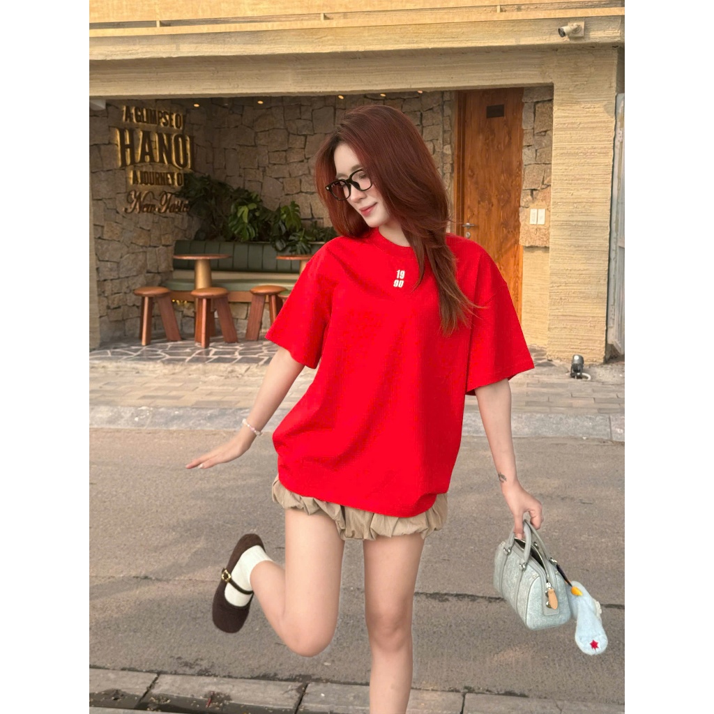 Áo Thun Boxy Nevasome Atelier Thêu Xù Cotton 260 gsm Tay Lỡ Form Boxy Rộng Nam Nữ Cổ Tròn | BigBuy360 - bigbuy360.vn