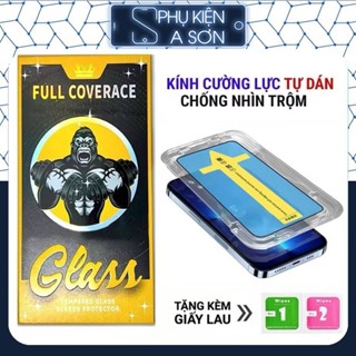 Kính Cường Lực Iphone BAIKÔ KK và Khung Tự Dán Chống Nhìn Trộm ip 7 8 x xsmax 11 12 13 14 15 16 17 Plus pro promax