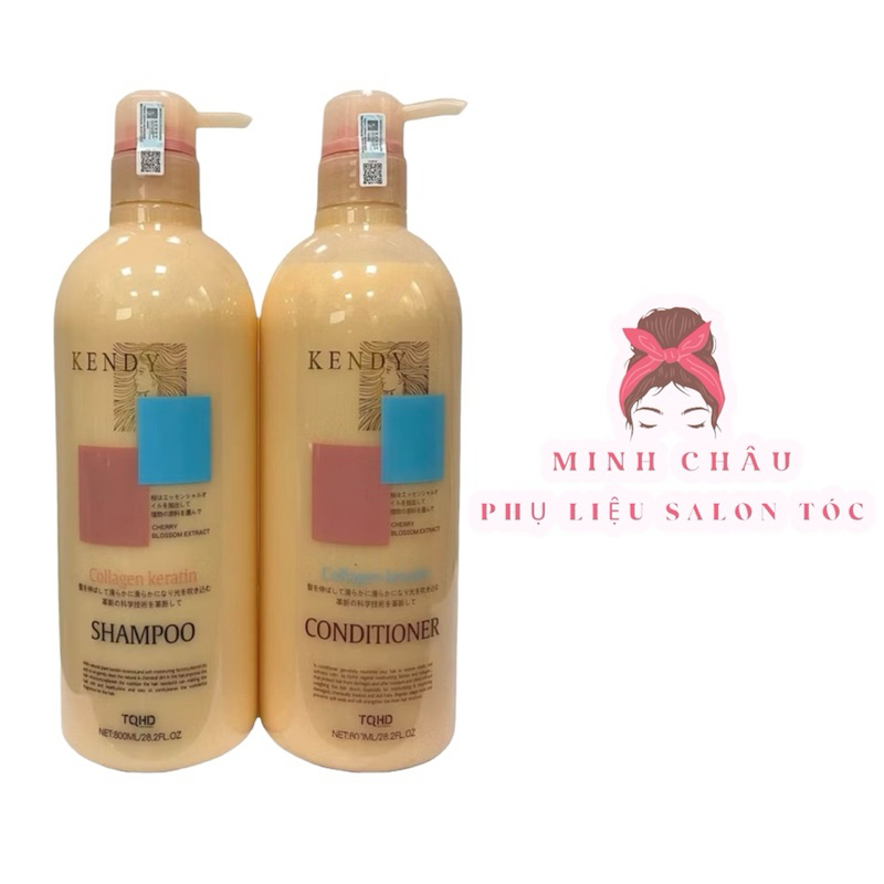 Dầu Gội Xả Kendy Dưỡng Sinh cặp 800ml - 2000ml Chống lão hóa da đầu, phục hồi và tái tạo lại tóc