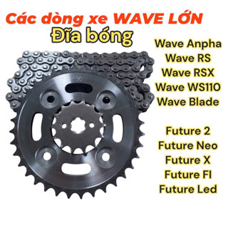 Bộ Nhông Sên Đĩa Wave Anpha đời mới, Wave RS, S110, RSX 110, Blade, Future 428-36T-14T-106 mắt