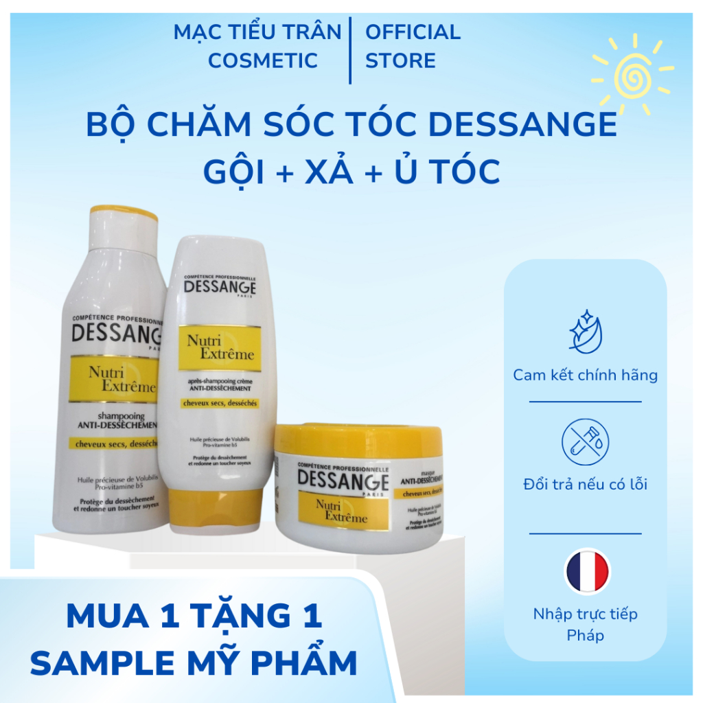 Dầu gội, dầu xả, ủ tóc Dessange vàng