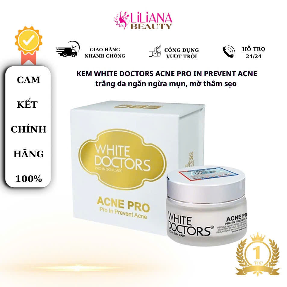 [Cam kết chính hãng 100%] Kem ngăn ngừa mụn mờ thâm sẹo White Doctor Acne Pro