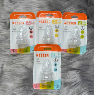 Lẻ / Set núm ty Wesser CỔ HẸP/ CỔ RỘNG Siêu Mềm Có Van Thông Hơi Đủ Size S,M,L,+