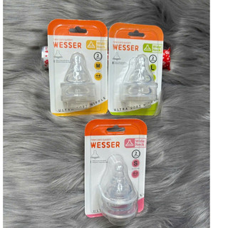Lẻ / Set núm ty Wesser CỔ HẸP/ CỔ RỘNG Siêu Mềm Có Van Thông Hơi Đủ Size S,M,L,+