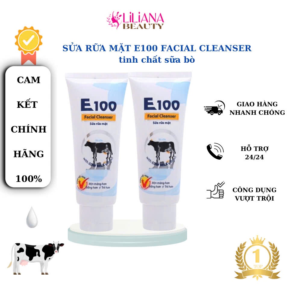 [Cam kết chính hãng 100%] Sữa rửa mặt E100 bò 100ml