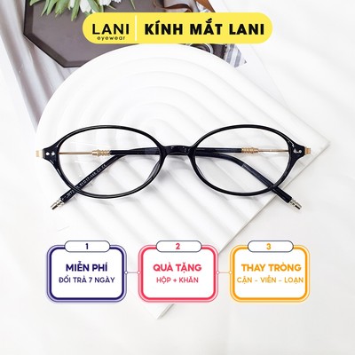 Gọng kính cận nữ LANI oval dáng nhỏ thanh mảnh nhẹ 72376 - Lắp mắt cận có độ theo yêu cầu