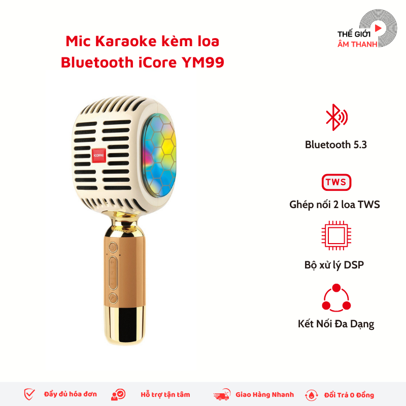 Micro Karaoke Kèm Loa Bluetooth iCore - THẾ GIỚI ÂM THANH