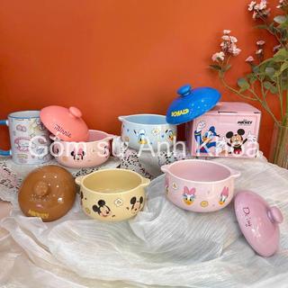Bát Ăn cơm, Bát chè Đĩa sứ chén dĩa sứ Decor cao cấp Âu có nắp, Tô sứ  hoạt hình Disney 300ml mẫu mới nhất gomsudeco21