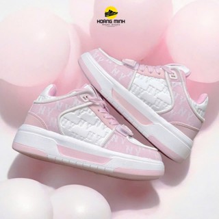 Giày nữ MLB Chunky Liner Mid Monogram Pink, giay nữ hồng full box tặng tất