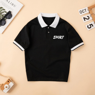 Áo Polo cho bé trai in chữ SPORT nhiều màu chất cotton 4 chiều  - Áo thun có cổ cho bé Loza Kids PY3102