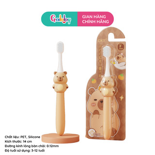 Bàn Chải Đánh Răng Cho Bé Gabby Hình Capybara, Ngộ Không, Thỏ Hồng, Mèo Tím Lông Mềm Mịn