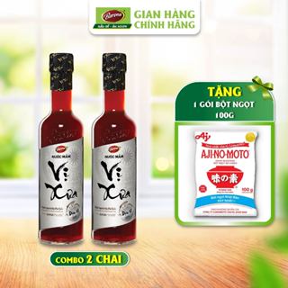 Combo 2 Chai Nước Mắm Cao Cấp Vị Xưa Barona 20N 500ml Tặng 1 gói Bột ngọt 100gr